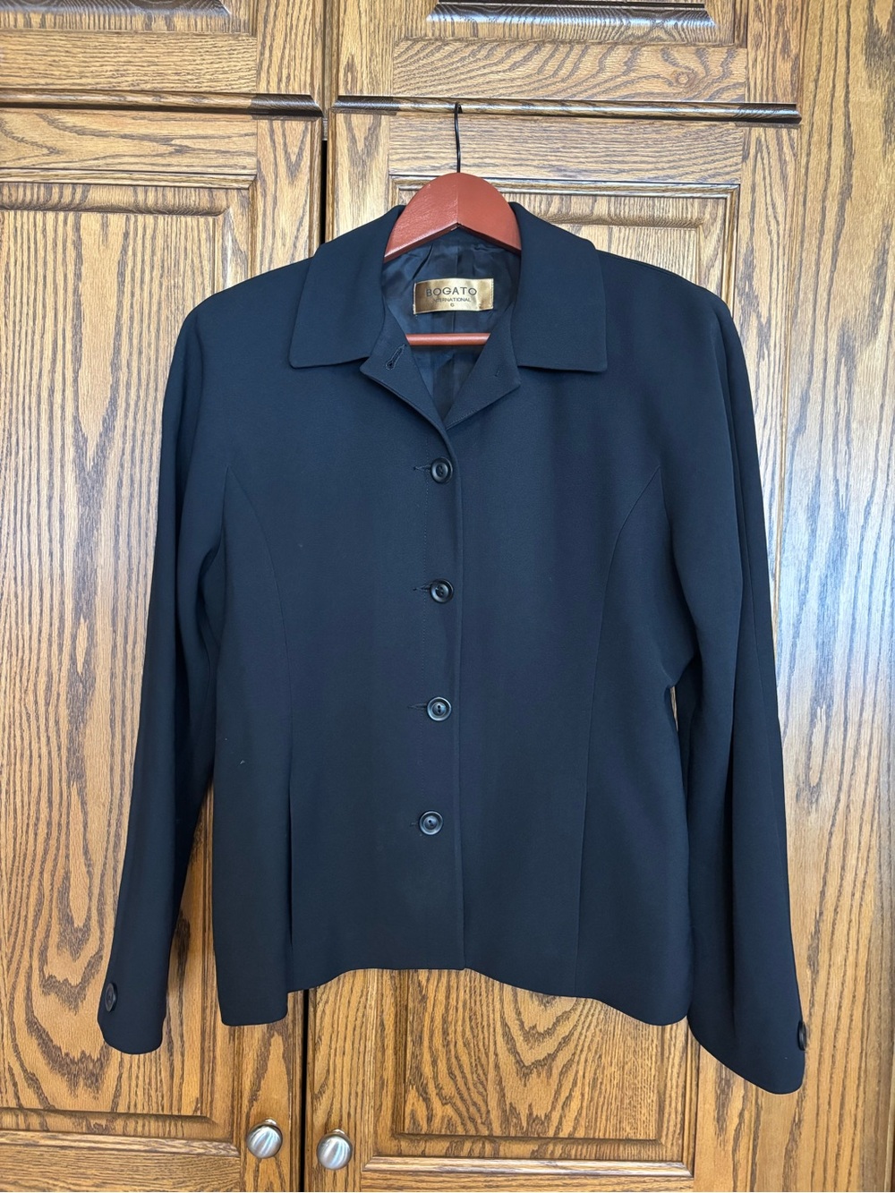 Vintage Black Women's Button-Front Jacket size 6
